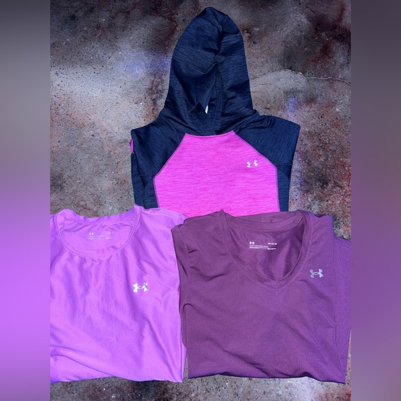 Under Armour Purple 3 Piece Top Bundle Womens Large - Picture 1 of 1